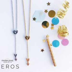 Park Lane Eros Heart and Arrow Necklace - GOLD FINISH